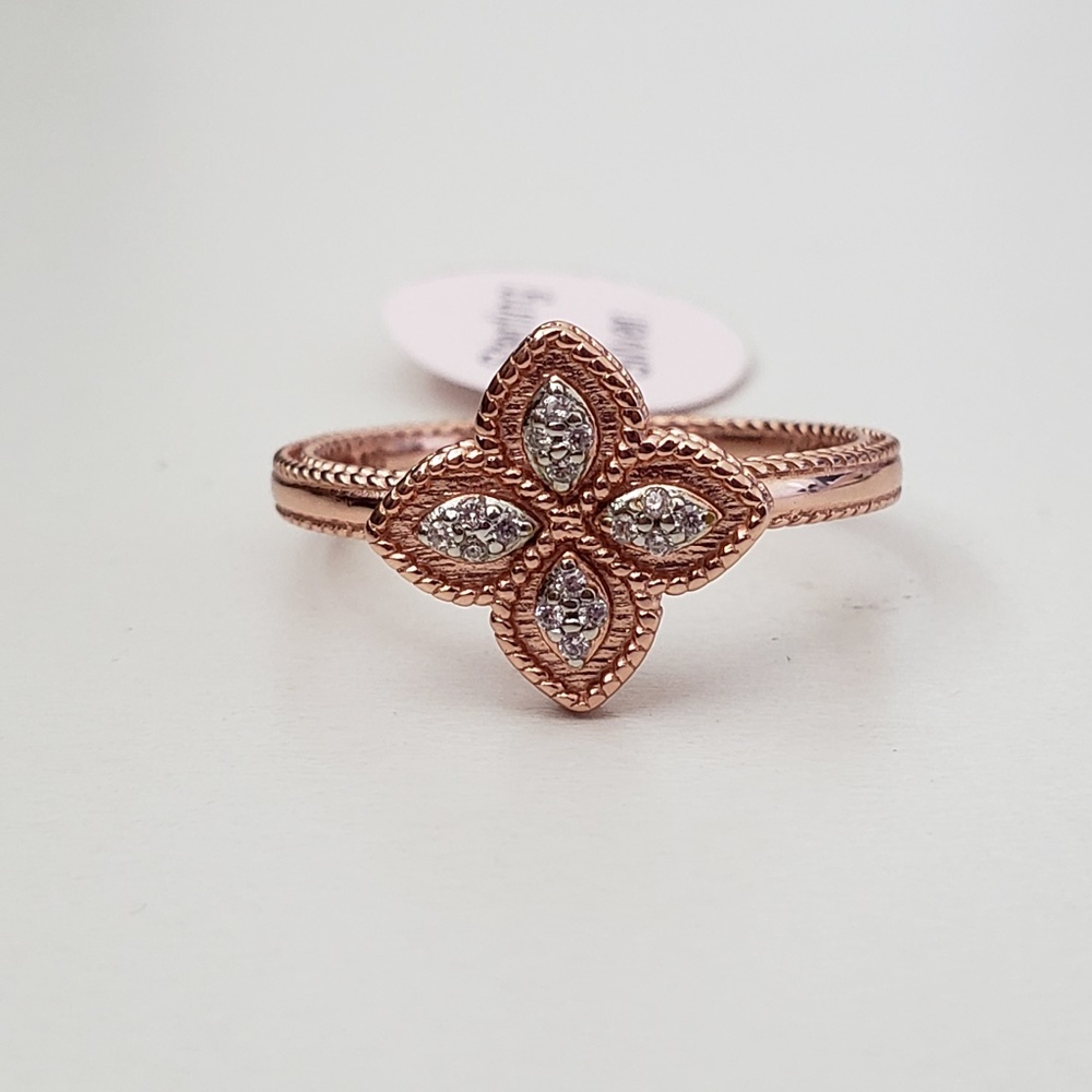 Rachel Zoe Sterling Silver Flower Ring Size 7